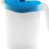 Waterkan/sapkan Met Blauw Deksel 1,5 Liter 9 X 21 X 23 Cm Kunststof - Compact Formaat Schenkkan Die In De Koelkastdeur Past - Sapkannen/waterkannen/schenkkannen/limonadekannen -Waterfilterkan Winkel 1077x1200 2