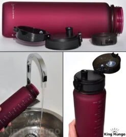 1 Liter Drinkfles - Waterfles Sport Bidon Drinkbus - 1L - Paars/Rood - King Mungo -Waterfilterkan Winkel 1100x1200 2