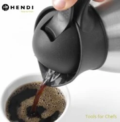 Hendi Thermoskan 2 Liter - Isoleerkan Met Drukknop - Zwart - Ø14,5x(H)26cm -Waterfilterkan Winkel 1174x1200