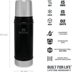 Stanley The Legendary Classic Bottle 0,47L - Thermosfles - Matte Black -Waterfilterkan Winkel 1200x1199 1