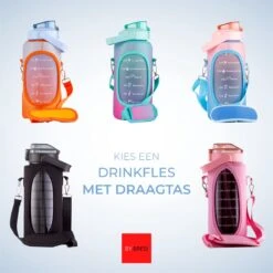By Bresi - Waterfles 2 Liter - Groen/Paars - Gratis Armband - Waterfles Met Rietje - Grote Waterfles - Sportbidon - Twee Liter Waterfles - Sportfles - Sportfles Fitness - Bottle 2 Liter- Drinkfles - Schenkfles - Drinkbus - Armband - Waterflessen -Waterfilterkan Winkel 1200x1200 662