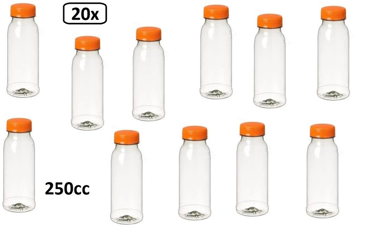 20x Flesje PET Helder 250cc Met Oranje Dop - Drink Fles Vruchten Sap Limonade Drank 3 20x Flesje PET Helder 250cc Met Oranje Dop - Drink Fles Vruchten Sap Limonade Drank