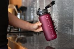 1 Liter Drinkfles - Waterfles Sport Bidon Drinkbus - 1L - Paars/Rood - King Mungo -Waterfilterkan Winkel 1200x800 107